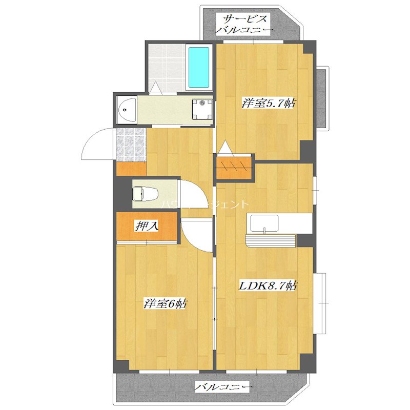 第５マンションカネイ 305号室 間取り