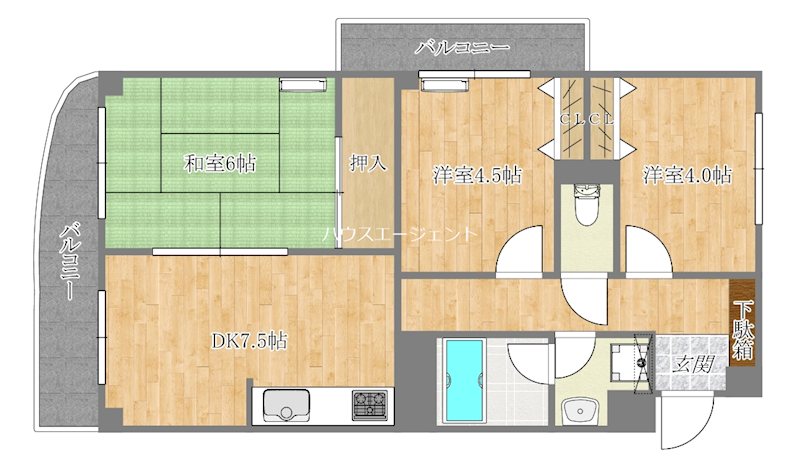 レピドール福田Ⅰ 508ｇ号室 間取り