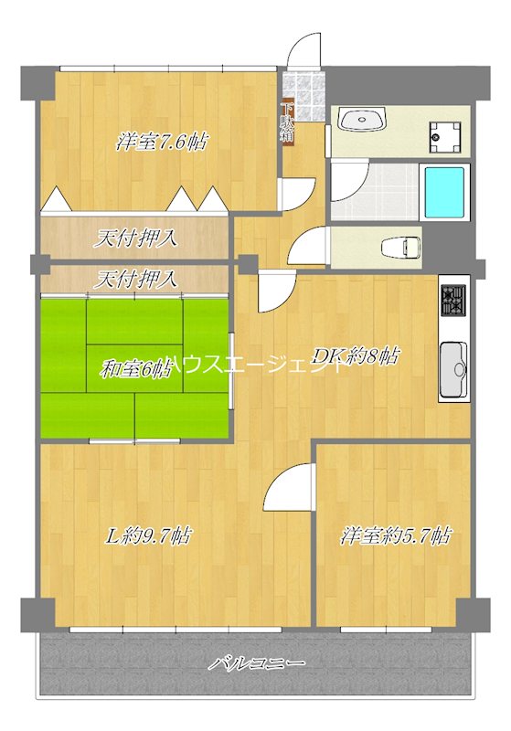 なぎさニュータウン4号棟 905ｈ号室 間取り