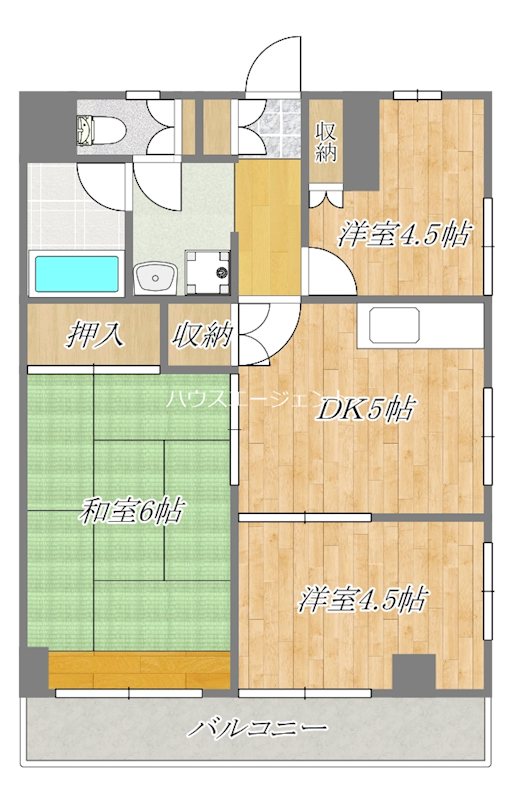 レジデンスオーク 404号室 間取り