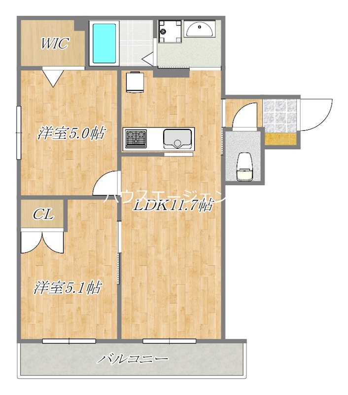 （仮称）メゾン・ド・ソレイユ 106号室 間取り