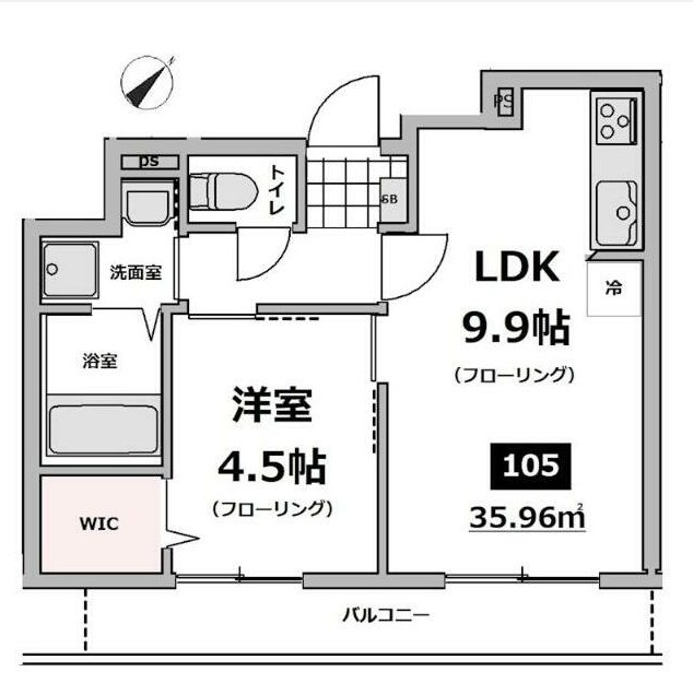 （仮称）メゾン・ド・ソレイユ 105号室 間取り