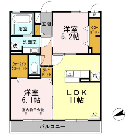 Glanz 303号室 間取り
