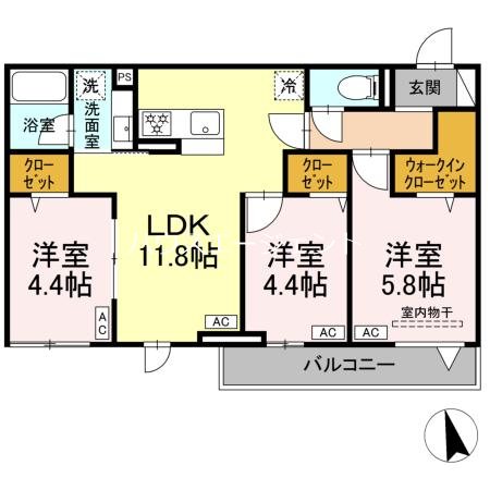 セレスティア東葛西Ⅵ 301号室 間取り