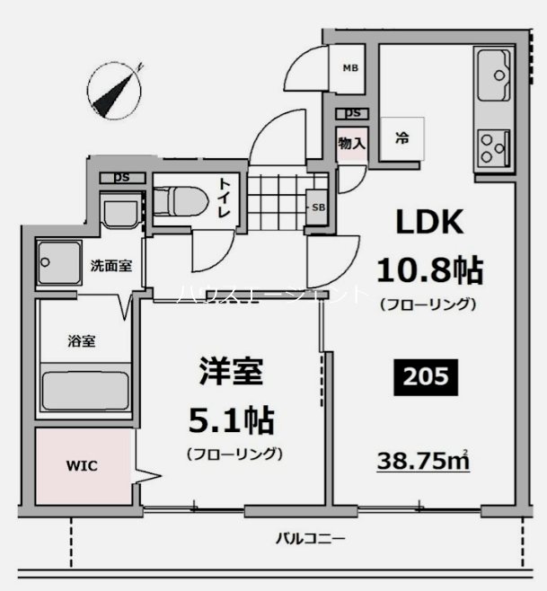 （仮称）メゾン・ド・ソレイユ 205号室 間取り