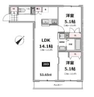 （仮称）メゾン・ド・ソレイユ 203号室 間取り