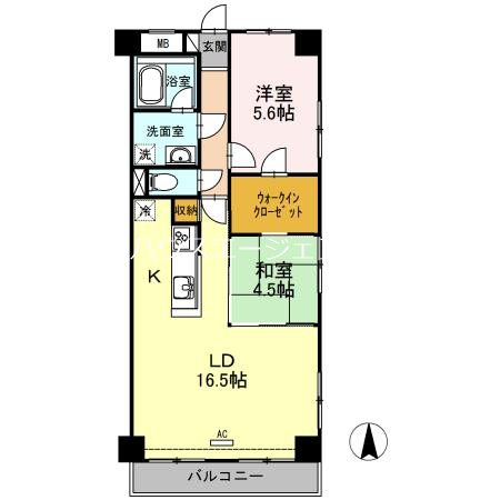 ハイフラットワン 403号室 間取り