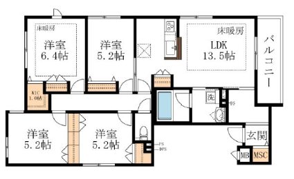 マリンハイツ北 101号室 間取り