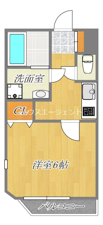 グリシーヌ新田 303号室 間取り