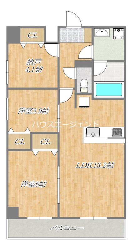 グランカーサ西葛西 408号室 間取り