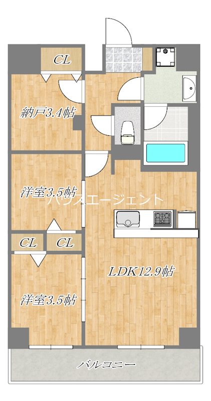 グランカーサ西葛西 302号室 間取り