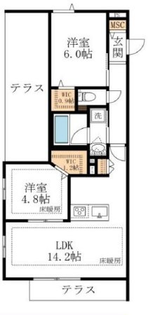 エトワールヴァリ　プリミエ 101号室 間取り