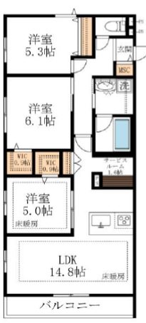 エトワールヴァリ　プリミエ 401号室 間取り