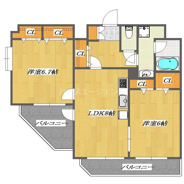 桜館 401号室 間取り