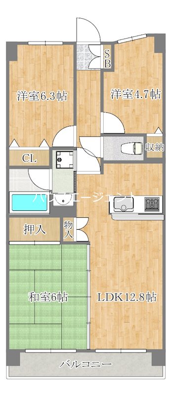 アリーナコースト壱番街 302号室 間取り