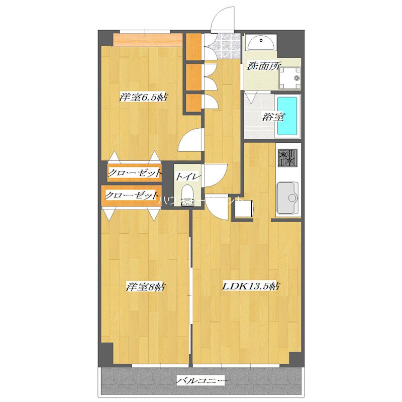 グロリア参番館 707号室 間取り