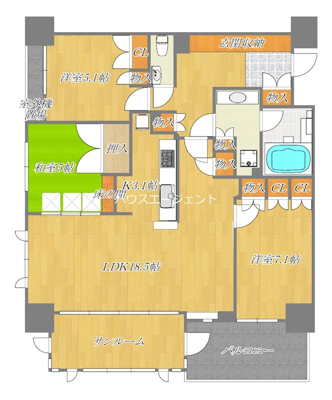 アトラス葛西 1103号室 間取り
