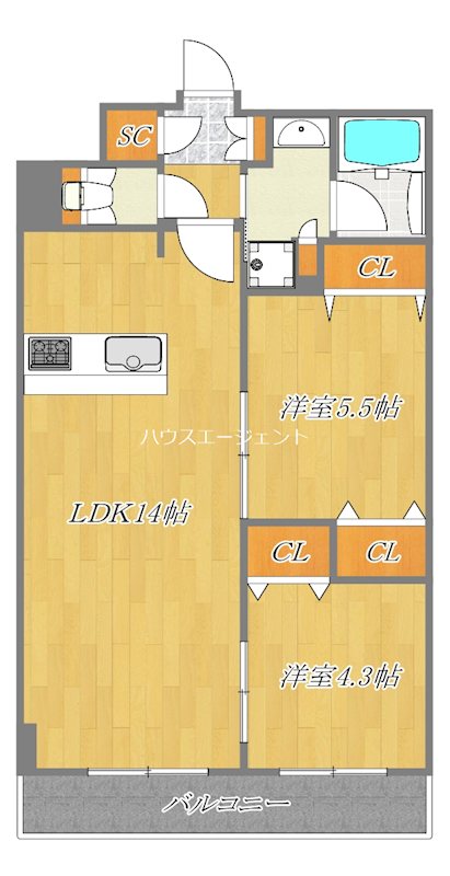リアナアートパーク西葛西 206号室 間取り