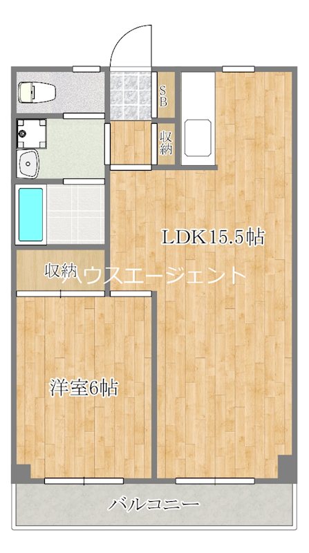 第2ツボイビル 603号室 間取り