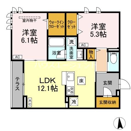 （仮称）D-ROOM東葛西 103号室 間取り