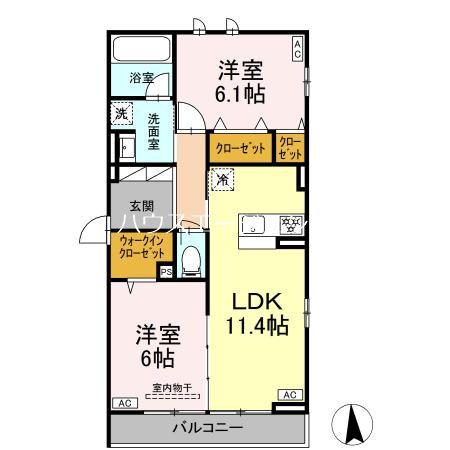 （仮称）D-ROOM東葛西 201号室 間取り
