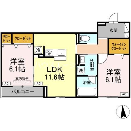 （仮称）D-ROOM東葛西 202号室 間取り