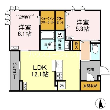 （仮称）D-ROOM東葛西 303号室 間取り