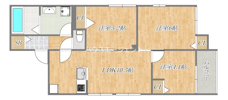 （仮）江戸川区東葛西４丁目MS 301号室 間取り