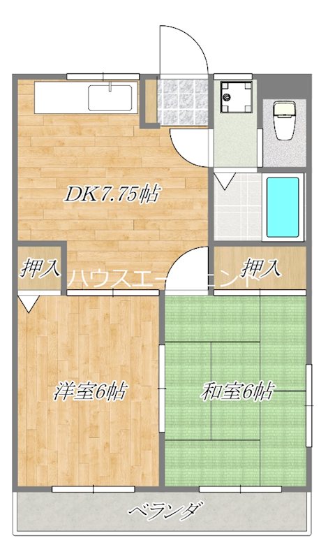 ガーデニア宇喜田 203号室 間取り