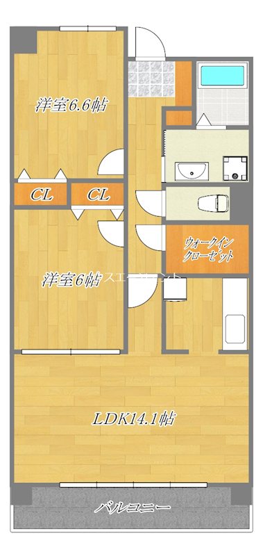 パールパレス 303号室 間取り