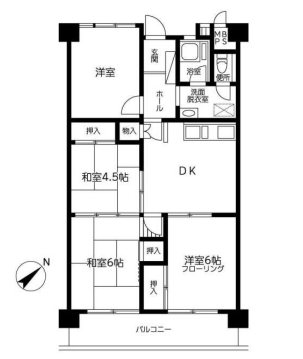 なぎさニュータウン6号棟 4F号室 間取り