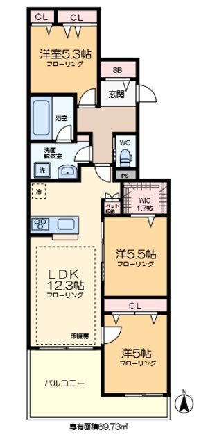 （仮称）南葛西2丁目メゾン 302号室 間取り