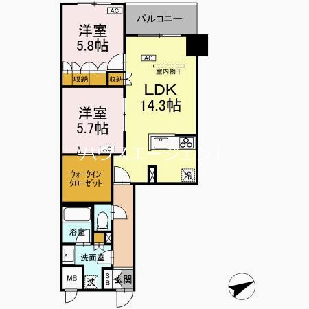 サンジョイアゼロ 611号室 間取り