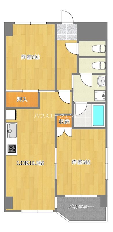 サンフレアサクマ15 801号室 間取り