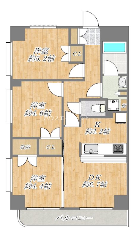 SKガーデン西葛西 401号室 間取り