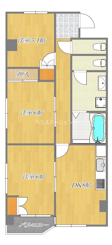 サンフレアサクマ15 805号室 間取り