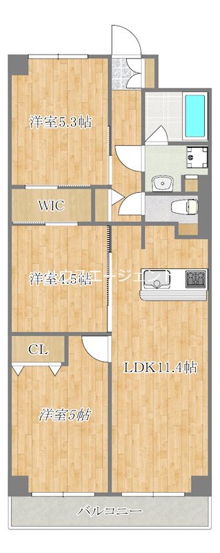 グリーンパーク北葛西 404号室 間取り