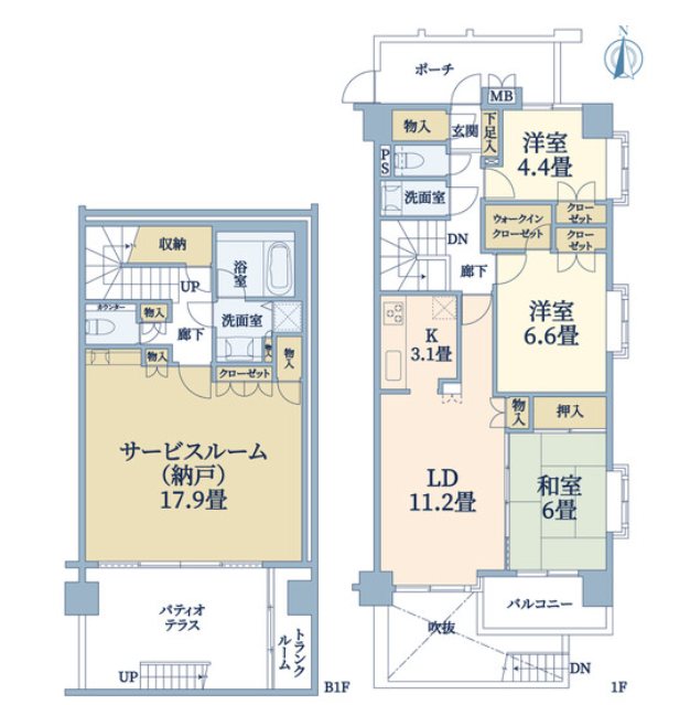 ザ・パームス西葛西 104号室 間取り