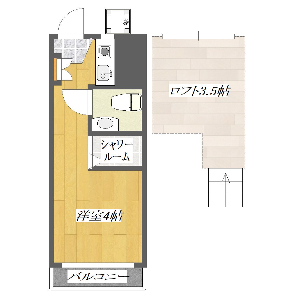 ピア３ 307ｇ号室 間取り