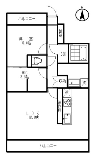 第2荒井プレイス 603号室 間取り