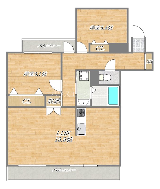 第2荒井プレイス 401号室 間取り