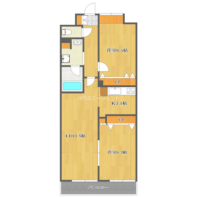 フェリーチェ 203号室 間取り