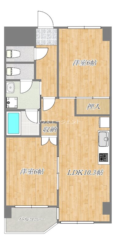 サンフレアサクマ15 302号室 間取り