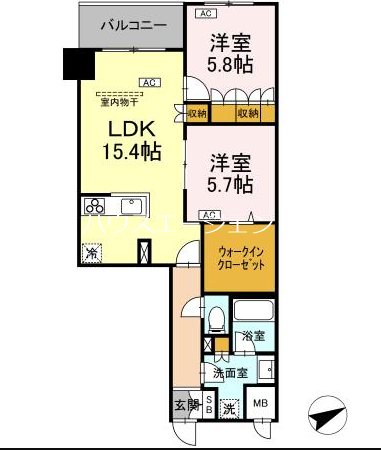 サンジョイアゼロ 407号室 間取り