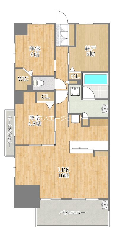 グリーンホームズ南葛西Ⅵ 607号室 間取り