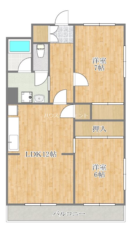 第２仲町マンション 502号室 間取り