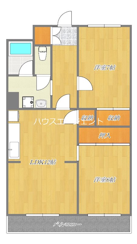 第２仲町マンション 502号室 間取り