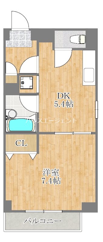 サンフラワーフィル 401号室 間取り