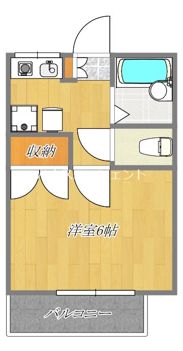 第６松屋コーポ 202号室 間取り