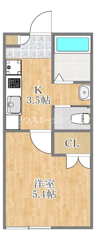 NAGA2 204号室 間取り